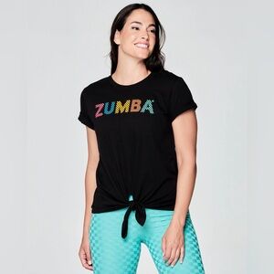 Zumba Beach Bash Tie Front T-shirt